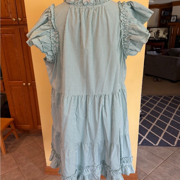 Vineyard Vines Green Ruffled Cap Sleeve Sundress - Picture 5 of 8